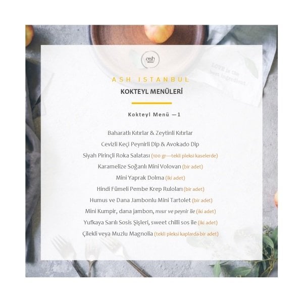Kokteyl Menüsü 1