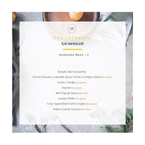 Demlenme Menüsü 1